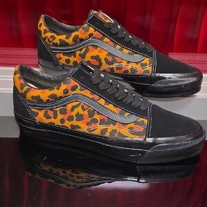 Vans LX Old Skool Leopard Black/Black Sneakers New Men's 5.5 Women's 7
